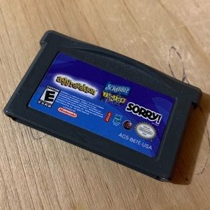 NINTENDO-Gameboy Advance Game-SORRY, SCRABBLE Jr, & AGGRAVATION Combo Video Game